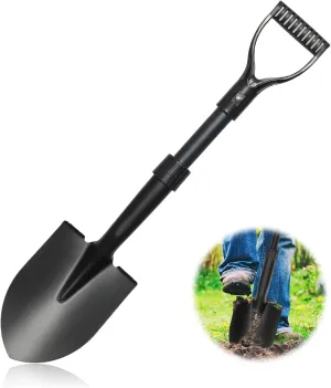 Shovel, Garden Shovel for Digging, 28" Gardening Shovels Heavy Duty with D Handle, Pointed Spade Shovel for Camping, Edging, Beach Sand, Metal Garden Shovel with Fiberglass Shaft, Black