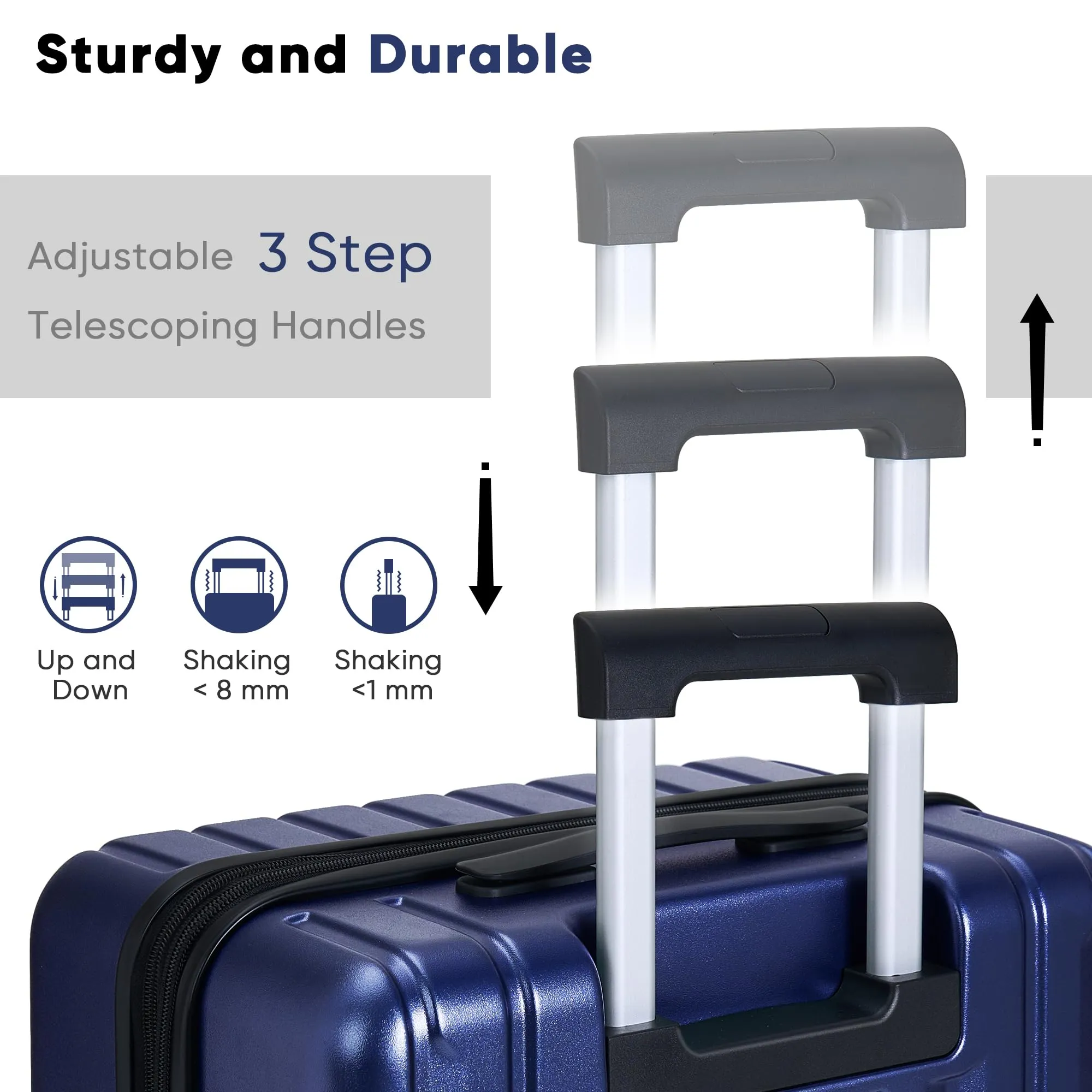 SHOWKOO Luggage Sets 3 Piece 100% PC Ultra Tough Hardside Expandable Suitcases Sets with TSA Lock Double Spinner Wheels (20in/24in/28in, Dark Green