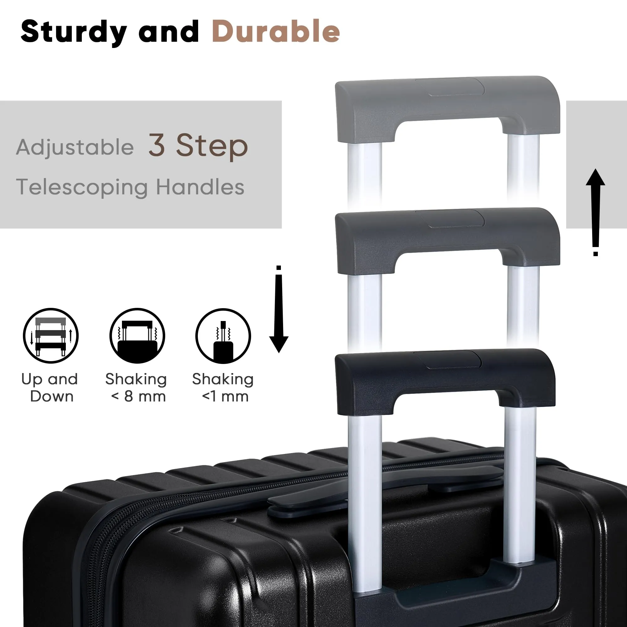 SHOWKOO Luggage Sets 3 Piece 100% PC Ultra Tough Hardside Expandable Suitcases Sets with TSA Lock Double Spinner Wheels (20in/24in/28in, Dark Green