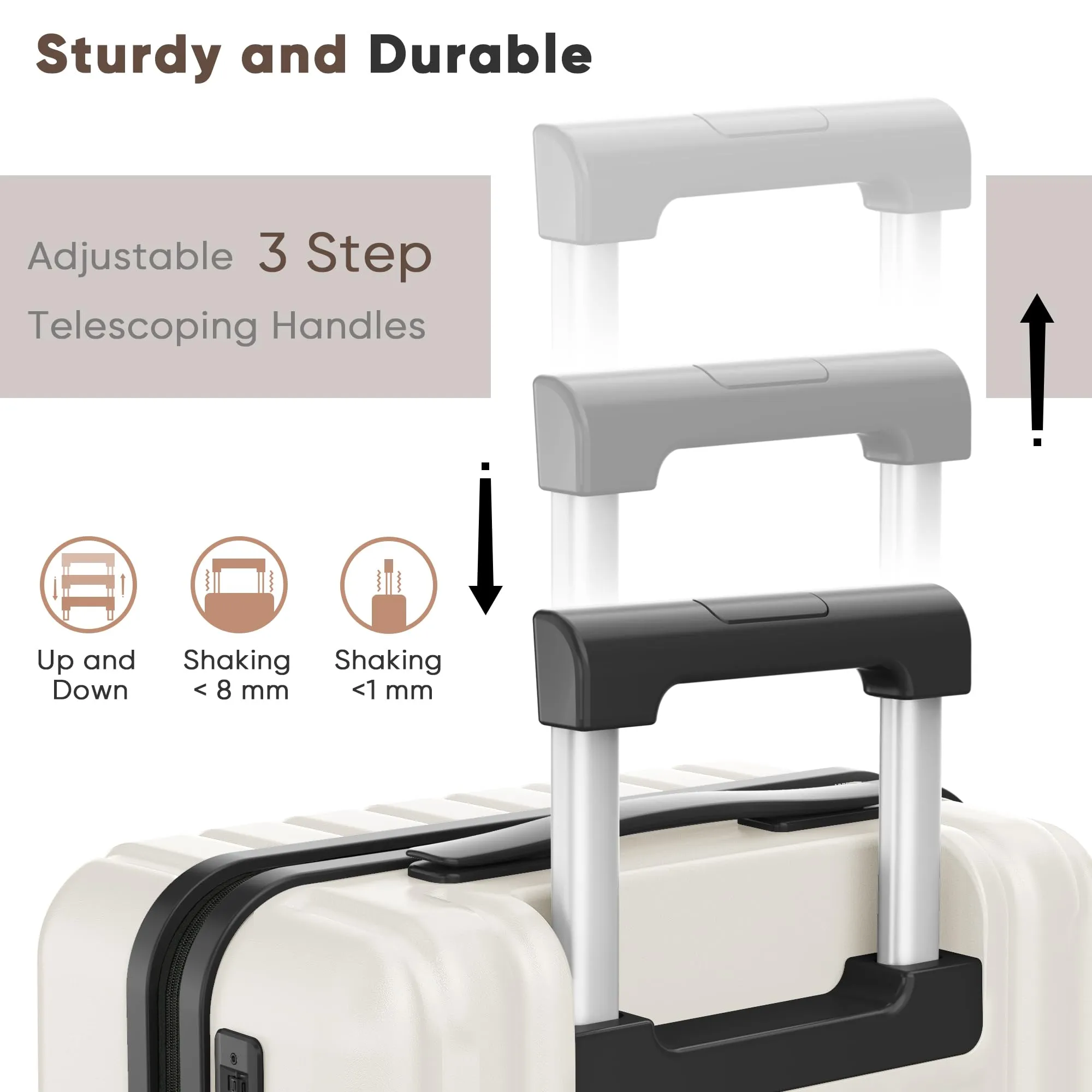 SHOWKOO Luggage Sets 3 Piece 100% PC Ultra Tough Hardside Expandable Suitcases Sets with TSA Lock Double Spinner Wheels (20in/24in/28in, Dark Green