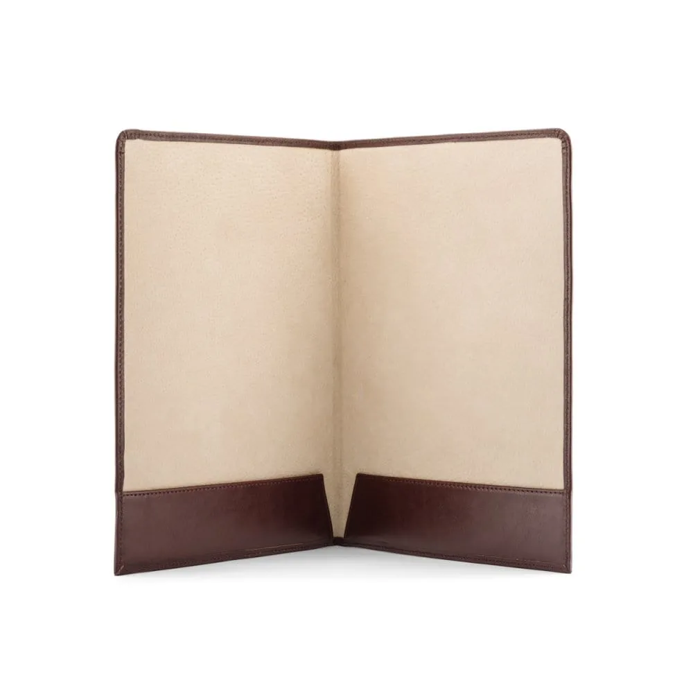 Simple Leather Document Folder - Dark Tan