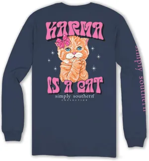 Simply Southern Karma is a Cat - Adult Long Sleeve T-Shirt