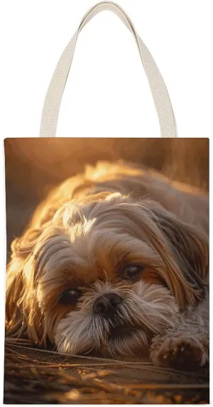 Single-sided Printed Handbag,Lie on The Floor Print Non-woven Canvas Tote Bag,fashionable Large-capacity Canvas Bag