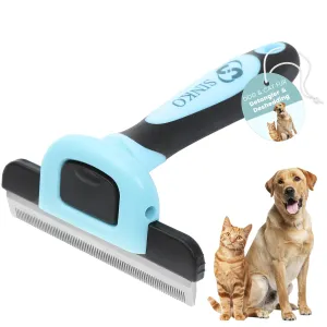 Sinko Deshedding Tool for Dogs & Cats, Pet Grooming Brush, Pet Deshedding Tool, Dog Brush for Shedding, Effectively Reduces Shedding by up to 95% for Short Medium Long Pet Hair (Blue)