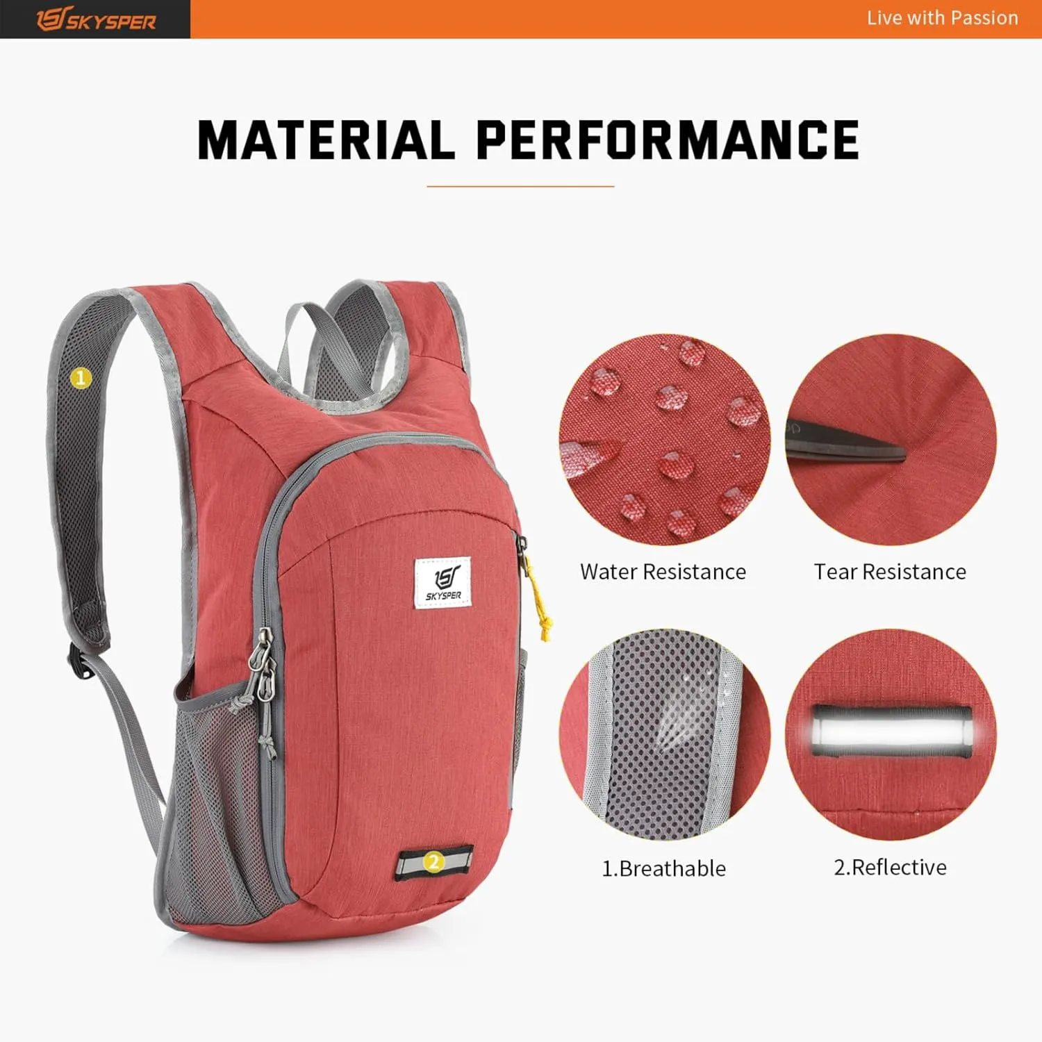 SKYSPER Small Daypack 10L Hiking Backpack Packable Lightweight Travel Day Pack for Women Men