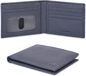 Slim Leather Wallet for Men - RFID Blocking Slim Minimalist Front Pocket - Thin & Stylish with ID Window, Gift For Men