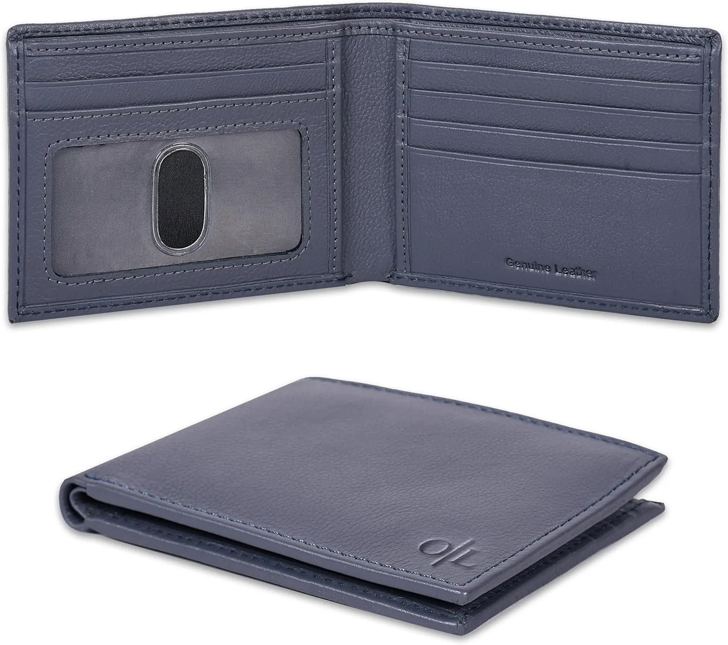Slim Leather Wallet for Men - RFID Blocking Slim Minimalist Front Pocket - Thin & Stylish with ID Window, Gift For Men
