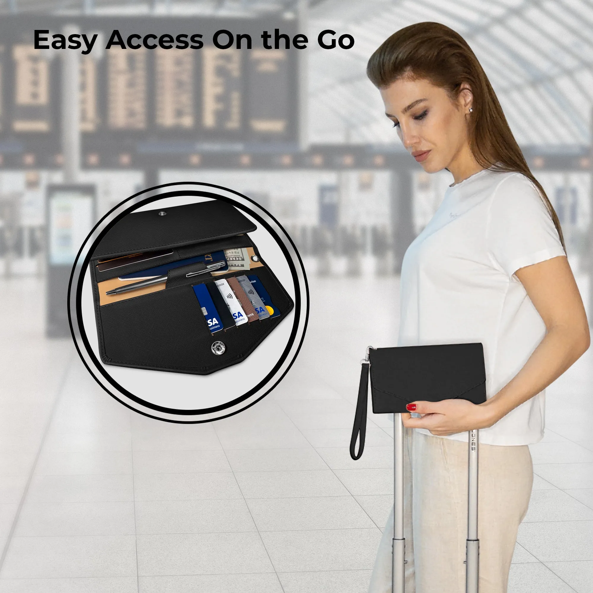 Slim Travel Wallet - Black