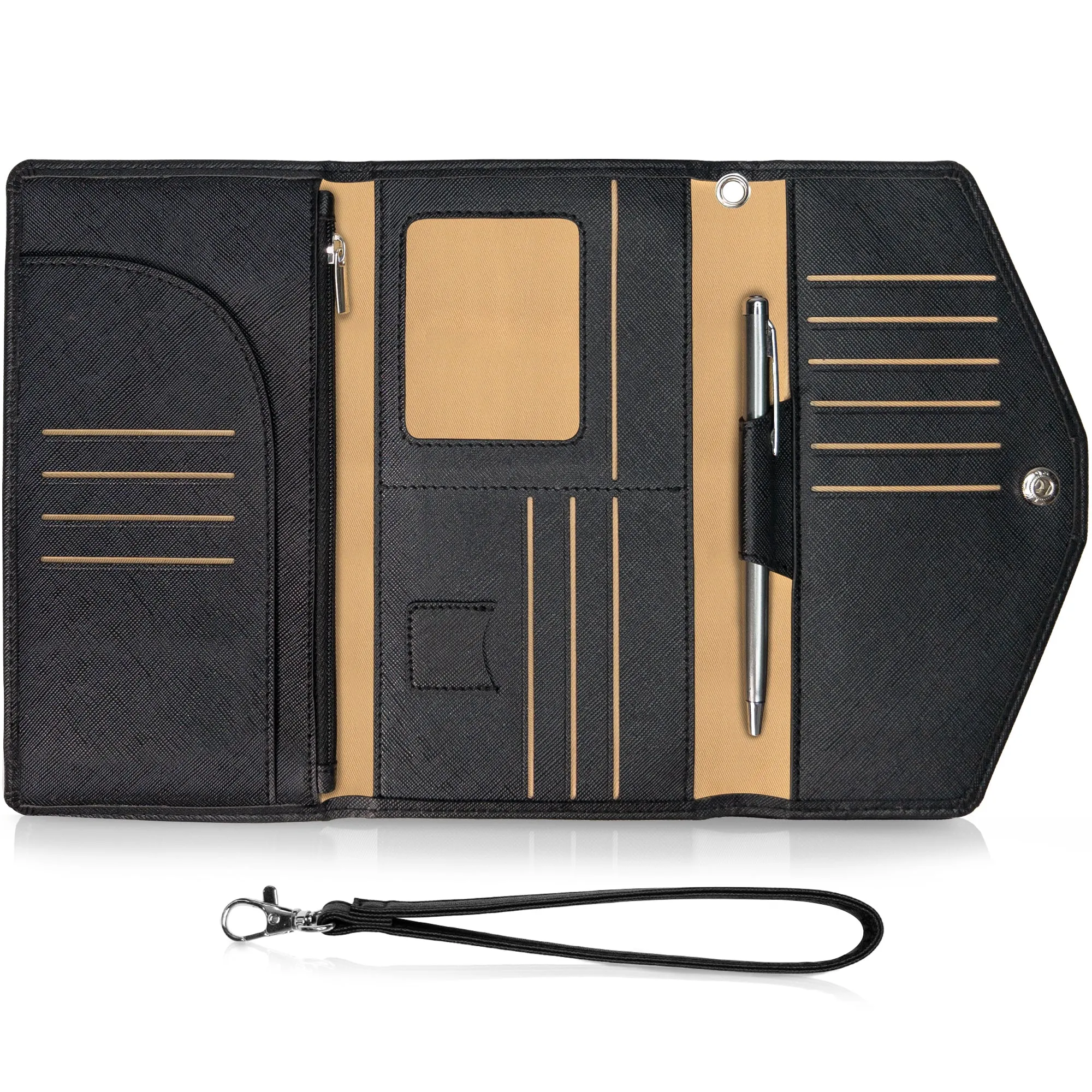 Slim Travel Wallet - Black