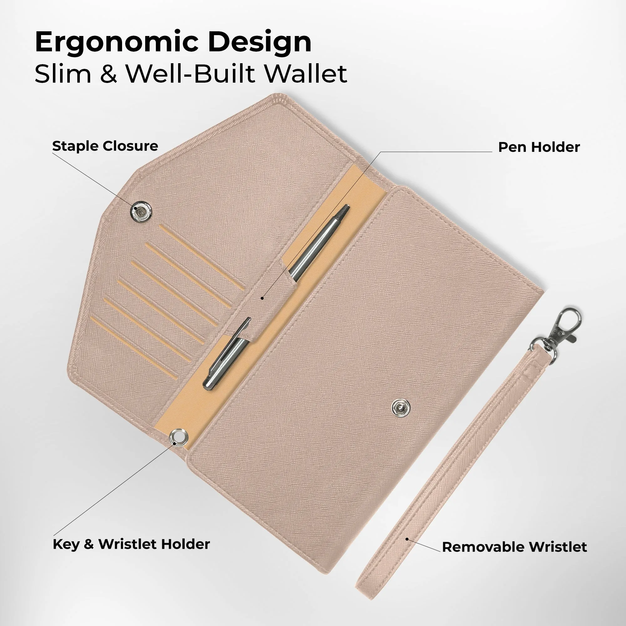 Slim Travel Wallet - Light Pink