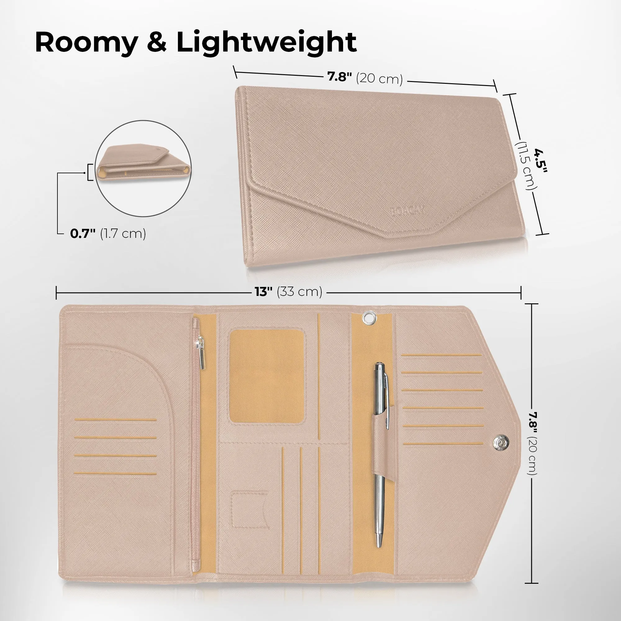 Slim Travel Wallet - Light Pink