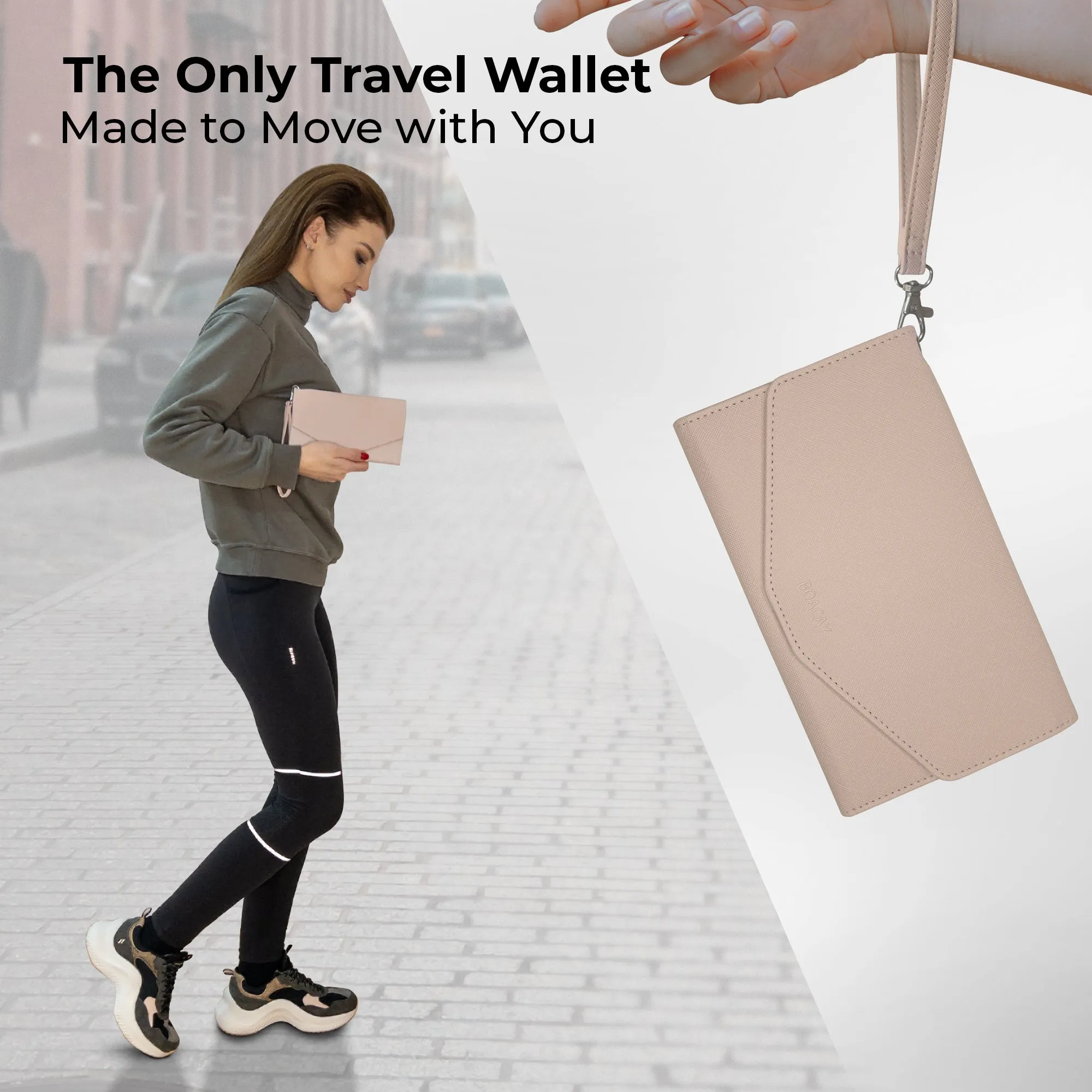 Slim Travel Wallet - Light Pink