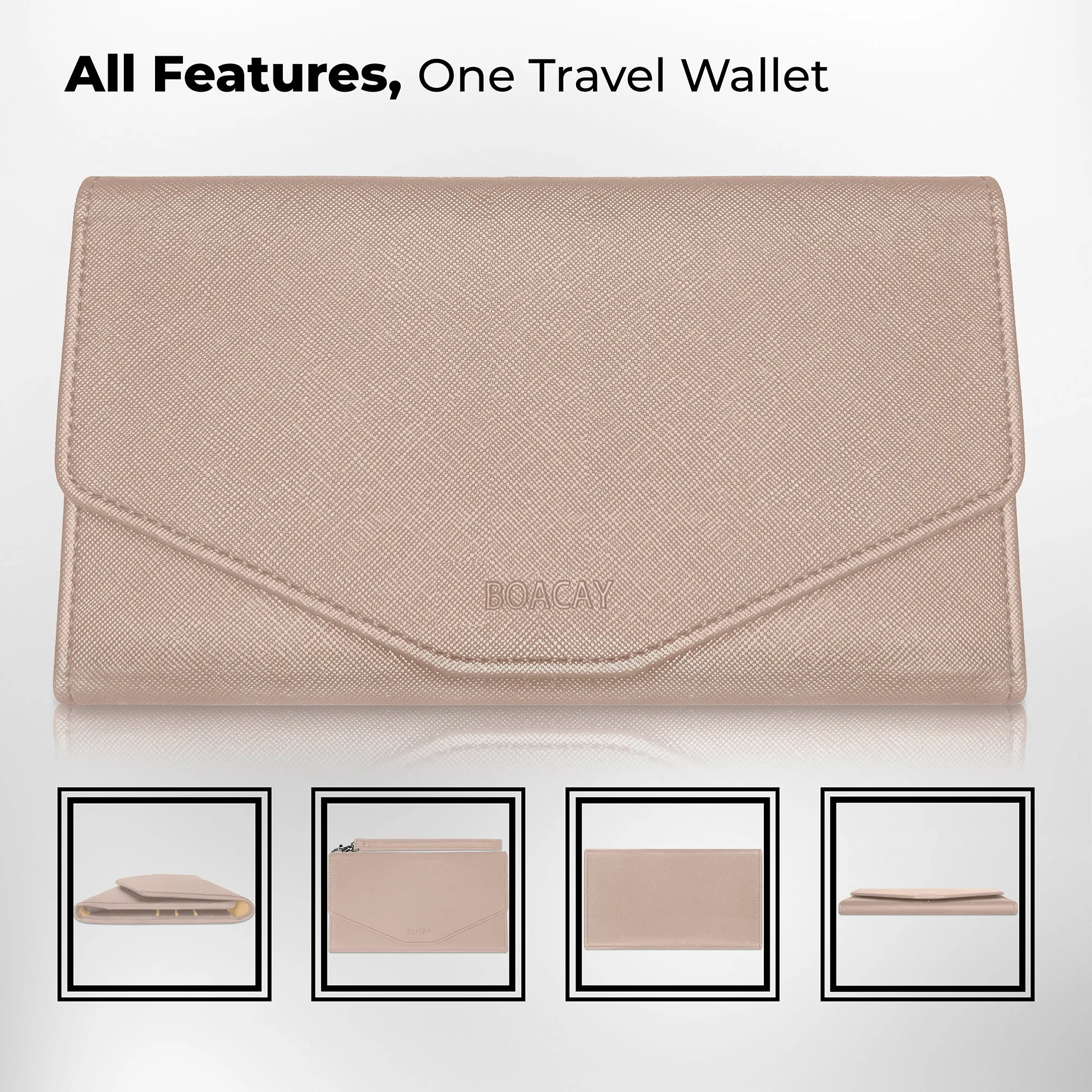 Slim Travel Wallet - Light Pink
