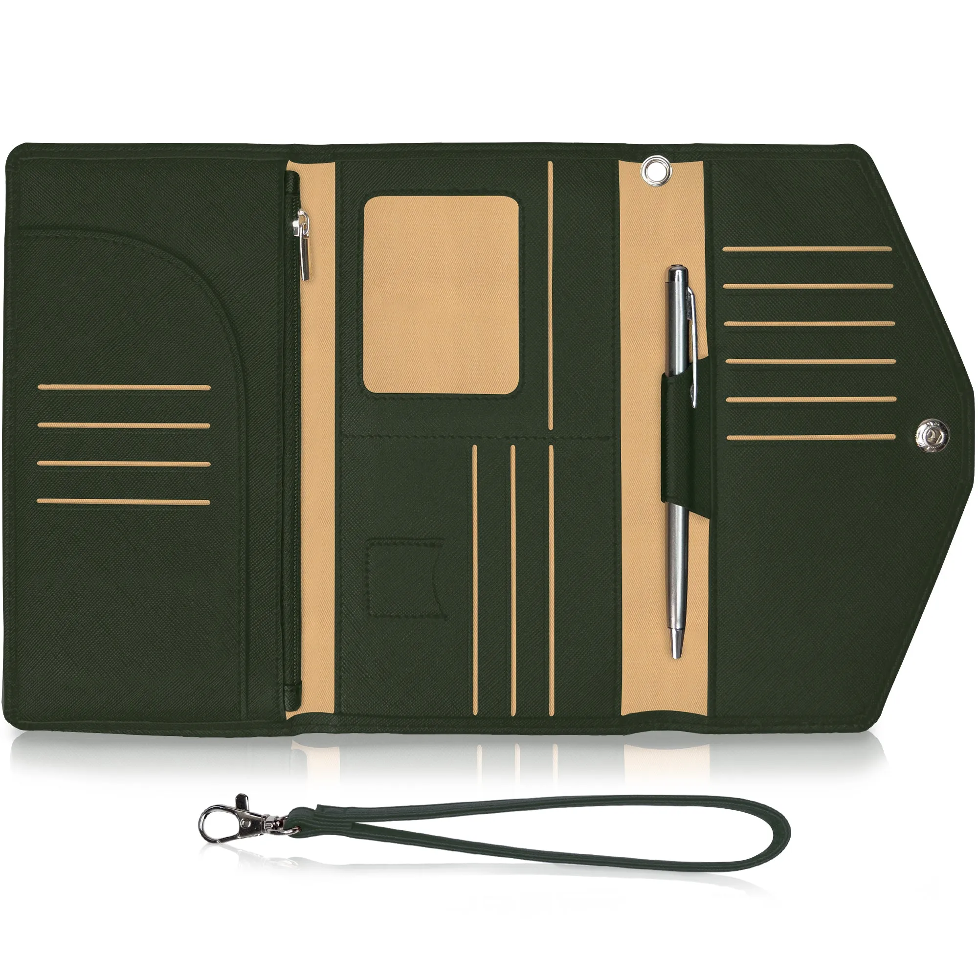 Slim Travel Wallet - Olive Green