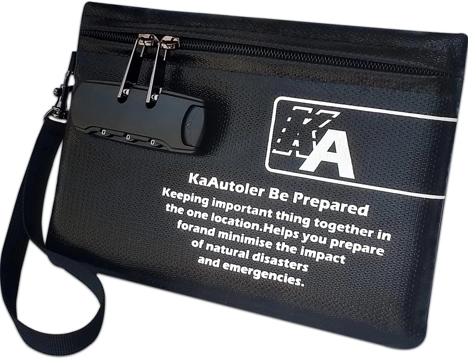 Small Fireproof Bagwith Lock,KaAutoler Fireproof, Waterproof Money Bag, with Zipper Fireproof Safe Box Money Pouch Envelope Container for Cash, for Keys, Cash, Jewelry and Other Valuables