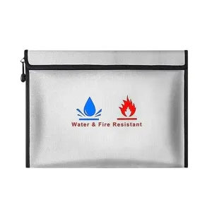 Small Horizontal Firfireproof Document Bag, Fireproof Waterproof Money Bag File with Zipper for Cash, Important Documents Valuables New 2025 High Reliable Electronic Component