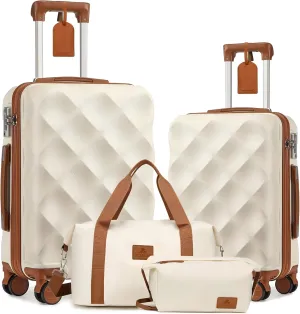 Somago 2 PieceLuggage Set (20"/24") with Duffel Bag and Toiletry Bag, Carry On Luggage Airline Approved with YKK Zipper TSA Lock ABS Hardside Luggage Spinner Wheels