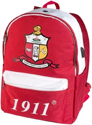 Sorority USB Port Backpack, Medium, Red