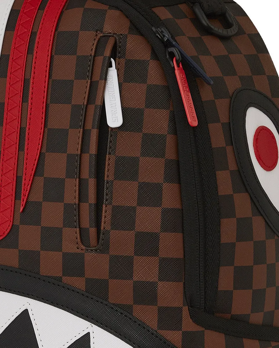 Sprayground Sharks in Paris GT In Brown Check Backpack
