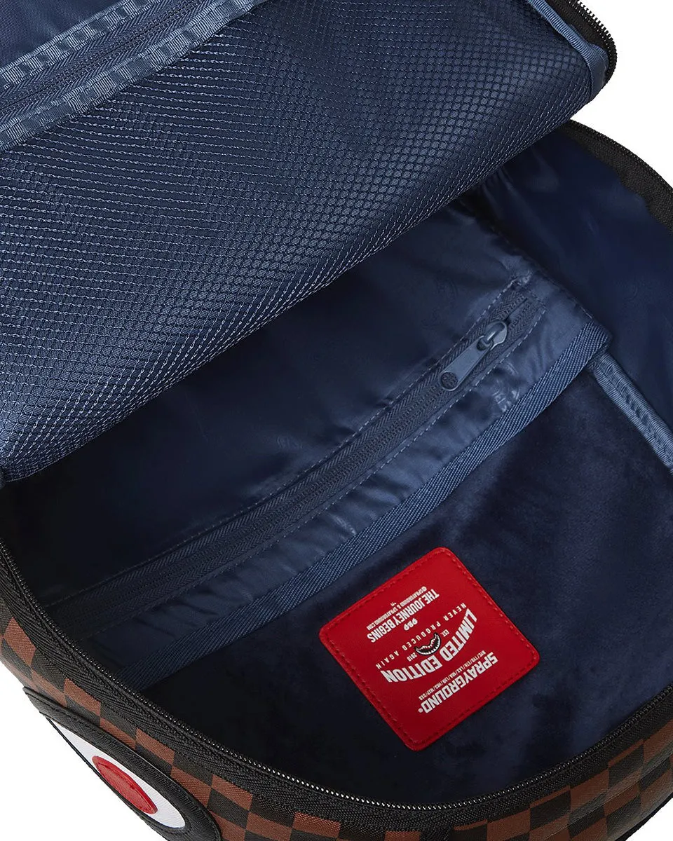 Sprayground Sharks in Paris GT In Brown Check Backpack