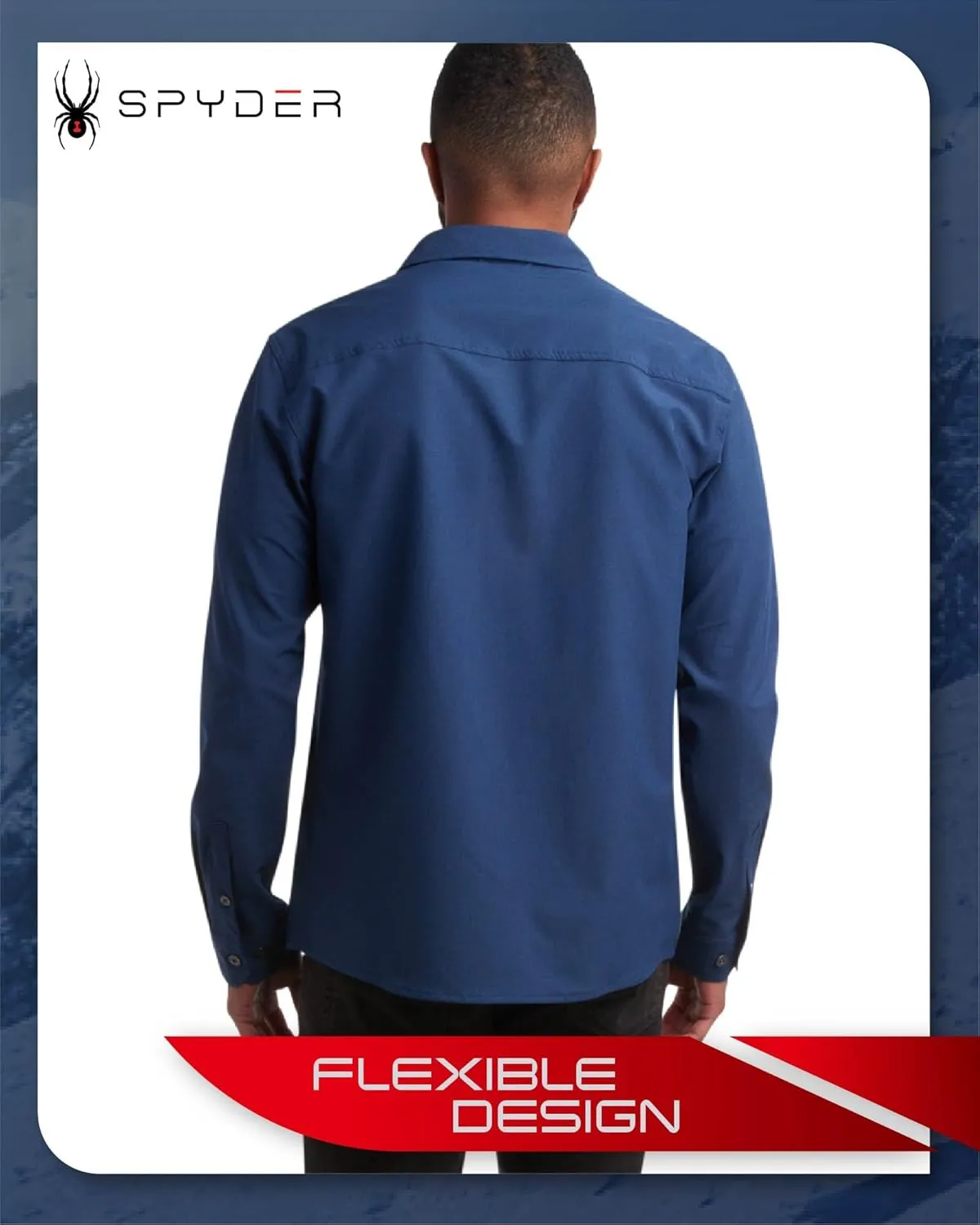 Spyder Mens Long Sleeve Button Down Shirts - Tech Performance Casual Collared Untucked Dress Shirts for Men (Sizes: S-XXL)