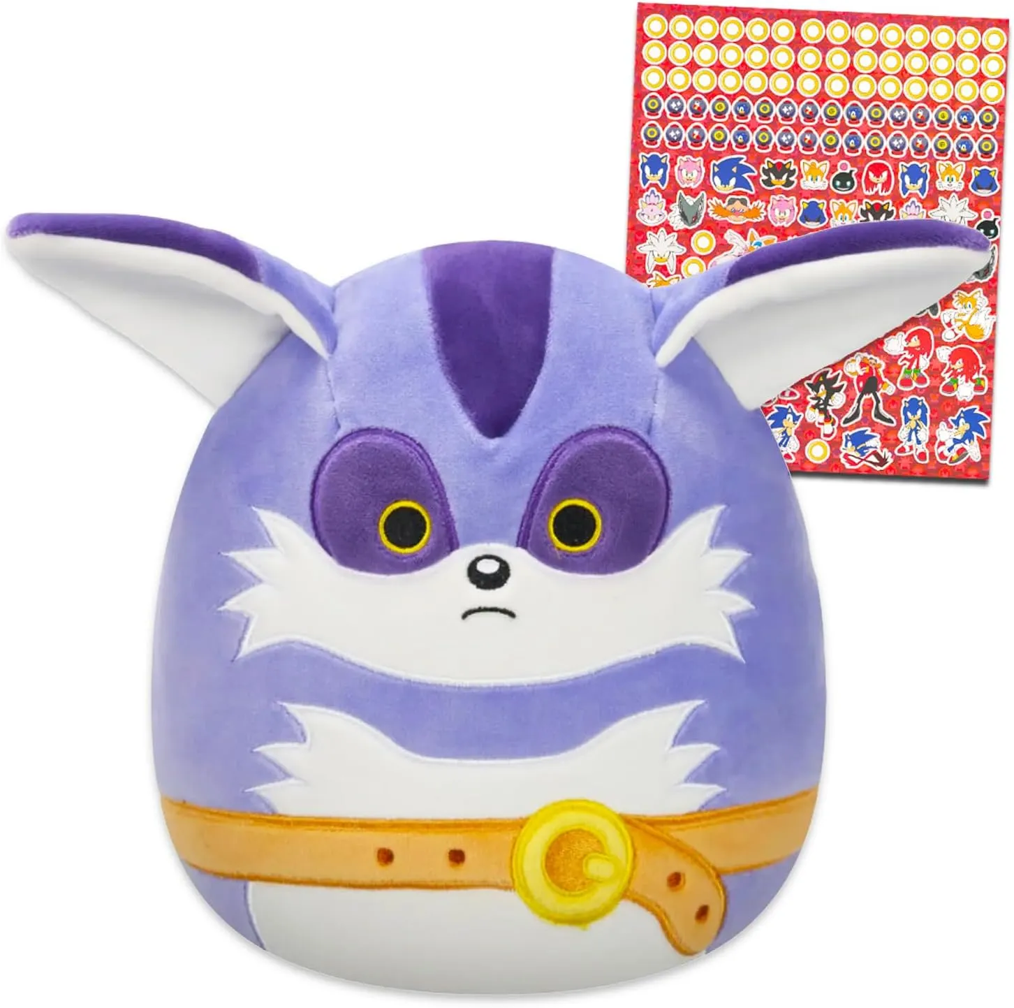 Squishmallow Official Sonic the Hedgehog Plush Toy - Bundle with Big The Cat 8" Squishmallow Plus Stickers | Sonic X Plush Toys