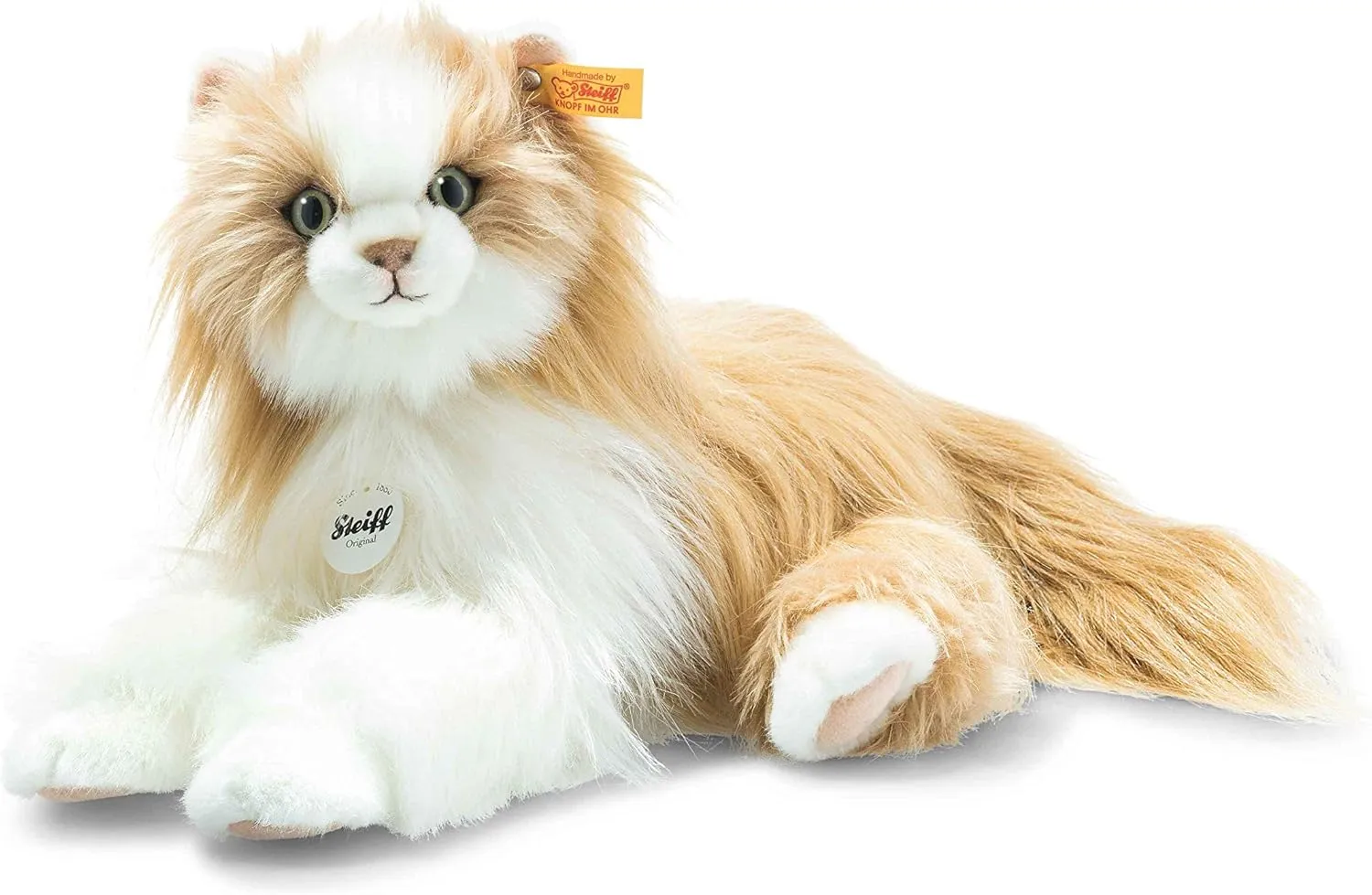 Steiff Princess Cat 12", Premium Stuffed Animal, Reddish Blond/White