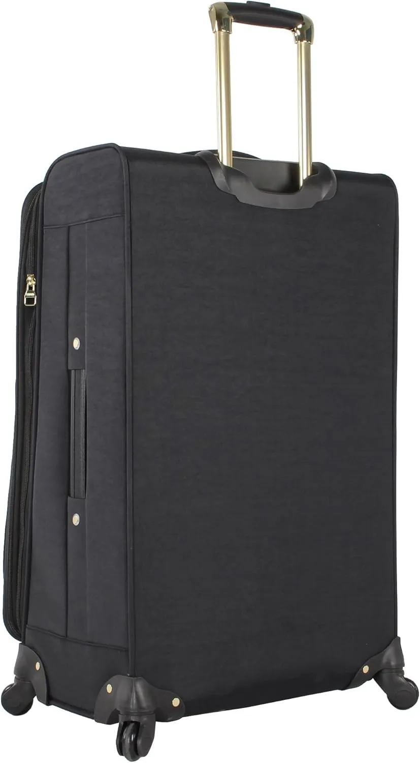 Steve Madden Designer Luggage Collection - 3 Piece Softside Expandable Lightweight Spinner Suitcase Set - Travel Set Includes an Under Seat Bag, 20-Inch Carry on and 28-Inch Checked Suitcase,