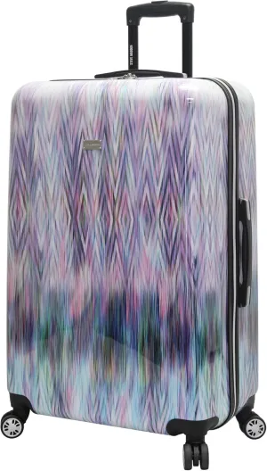 Steve Madden Luggage Collection - 24 Inch Scratch Resistant (ABS PC) Hardside Mid-sized Suitcase - Durable Lightweight Bag with 8-Rolling Spinner Wheels (Diamond)