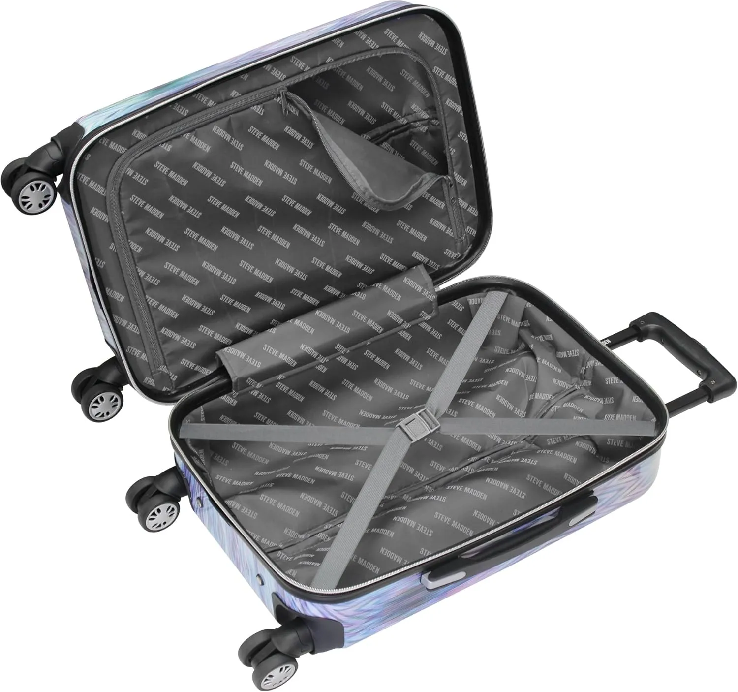 Steve Madden Luggage Collection - 3 Piece Hardside Lightweight Spinner Suitcase Set - Travel Set includes 20 Inch Carry On, 24 inch and 28 Inch Checked Suitcases (Diamond)