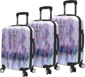 Steve Madden Luggage Collection - 3 Piece Hardside Lightweight Spinner Suitcase Set - Travel Set includes 20 Inch Carry On, 24 inch and 28 Inch Checked Suitcases (Diamond)