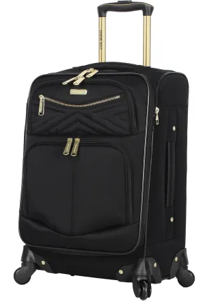Steve Madden Unisex-Adult (Luggage only) Carry on Bag with Spinner Wheels, Rockstar Black, 20in