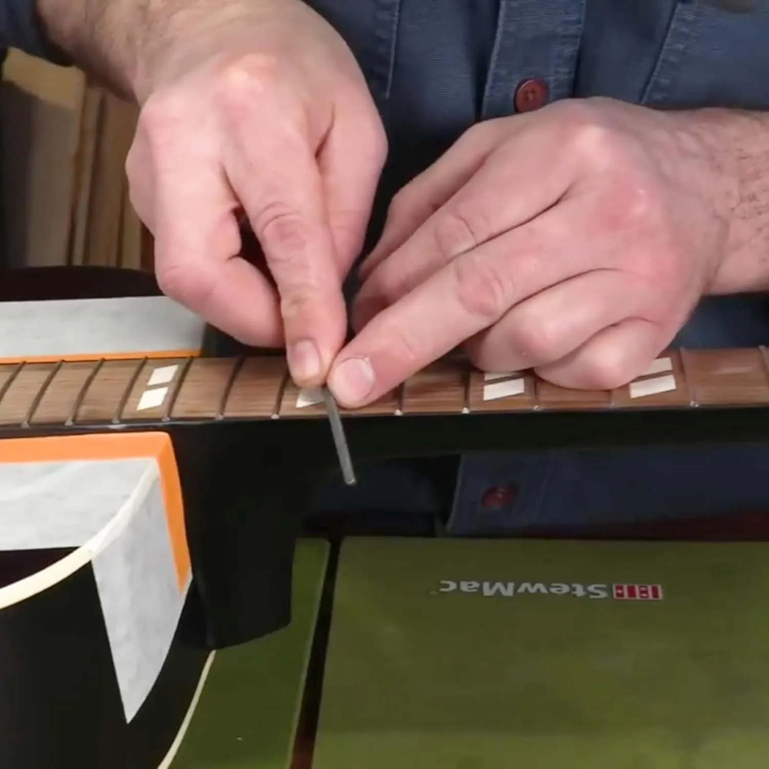 StewMac Fret End Dressing File - Professional Luthier Guitar Repair Tool - Fix Sharp Frets & Fret Sprout - For Rounding, Shaping, and Deburring - Works on All Frets! (1175)