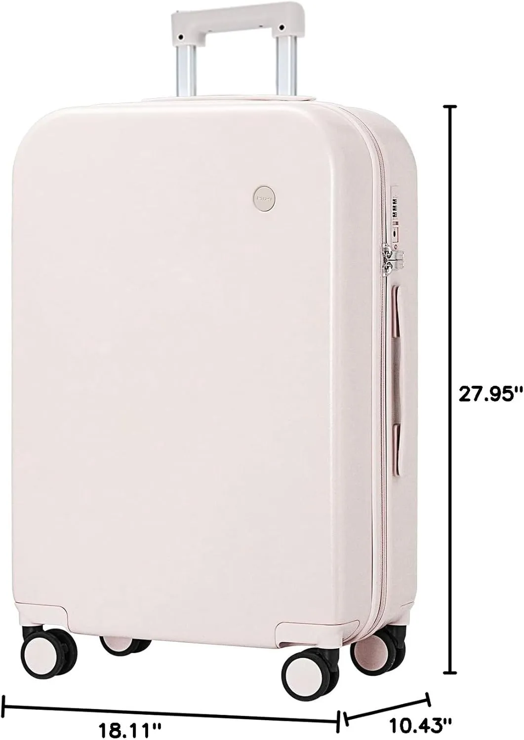 Suitcase Luggage with Spinner Wheels, Mixi Hardside Rolling Suitcase PC with Cover & TSA Lock Lightweight Travel Case