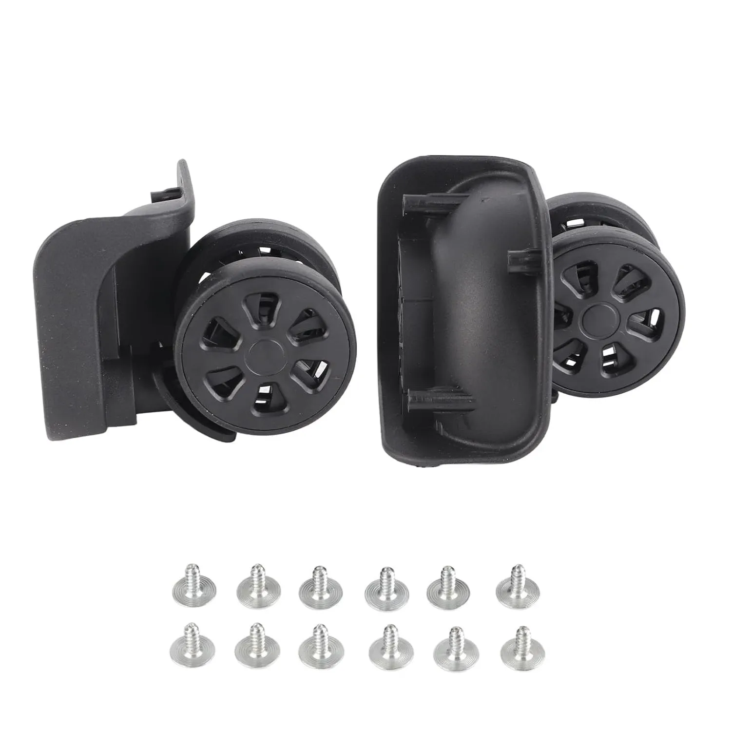 Suitcase Wheel, 1 Pair Luggage Replacement Wheel Luggage Suitcase Caster Swivel Wheel Nylon for Repair Replacement Black