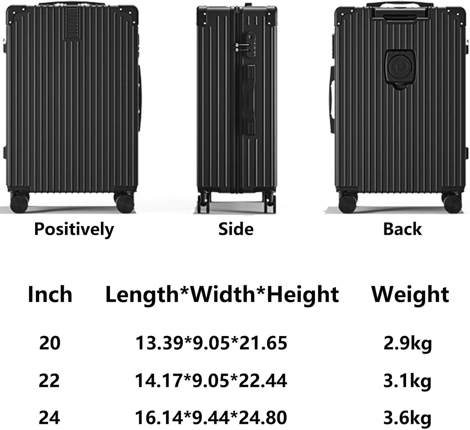 Suitcase With Laptop Compartment, Lightweight Trolley Case, Dustproof Waterproof, Equipped With An Anti-theft And Anti-picking Combination Lock (Color : 22 Bag, Size : Silver)