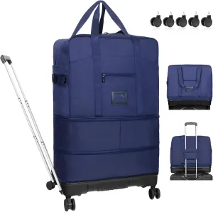 Suitcases with Wheels Expandable Foldable Luggage Bag Suitcase Collapsible Rolling Travel Duffel Bag for Men Women Lightweight Suitcases with Telescoping Handle