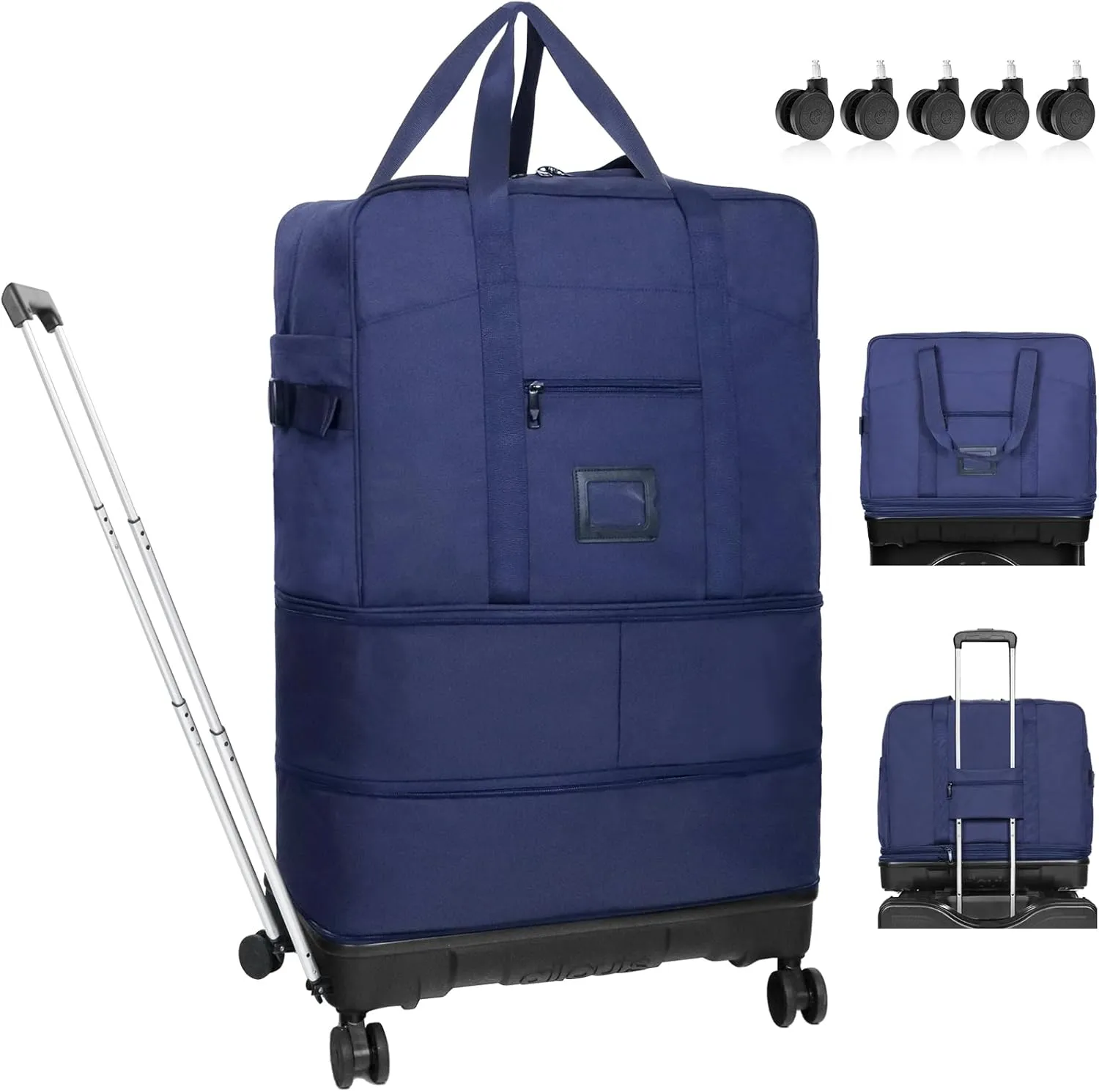 Suitcases with Wheels Expandable Foldable Luggage Bag Suitcase Collapsible Rolling Travel Duffel Bag for Men Women Lightweight Suitcases with Telescoping Handle