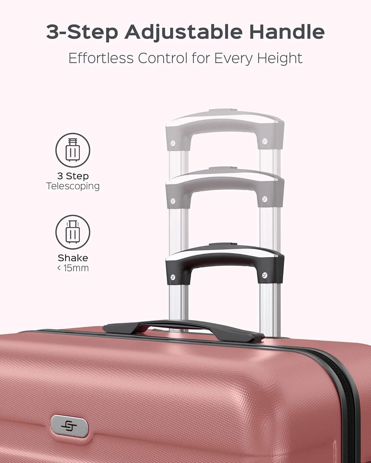 Suitour Luggage Sets 5 Piece Hardshell Suitcases with Spinner Wheels TSA Lock, Lightweight ABS Carry On Suitcase Set for Travel Business
