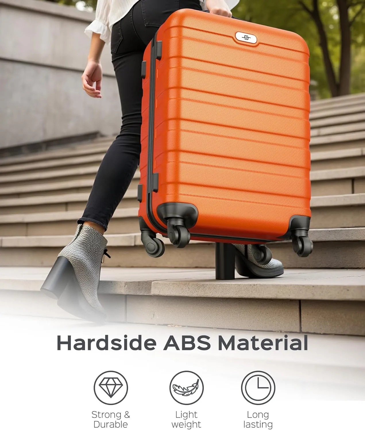 Suitour Luggage Sets 5 Piece Hardshell Suitcases with Spinner Wheels TSA Lock, Lightweight ABS Carry On Suitcase Set for Travel Business