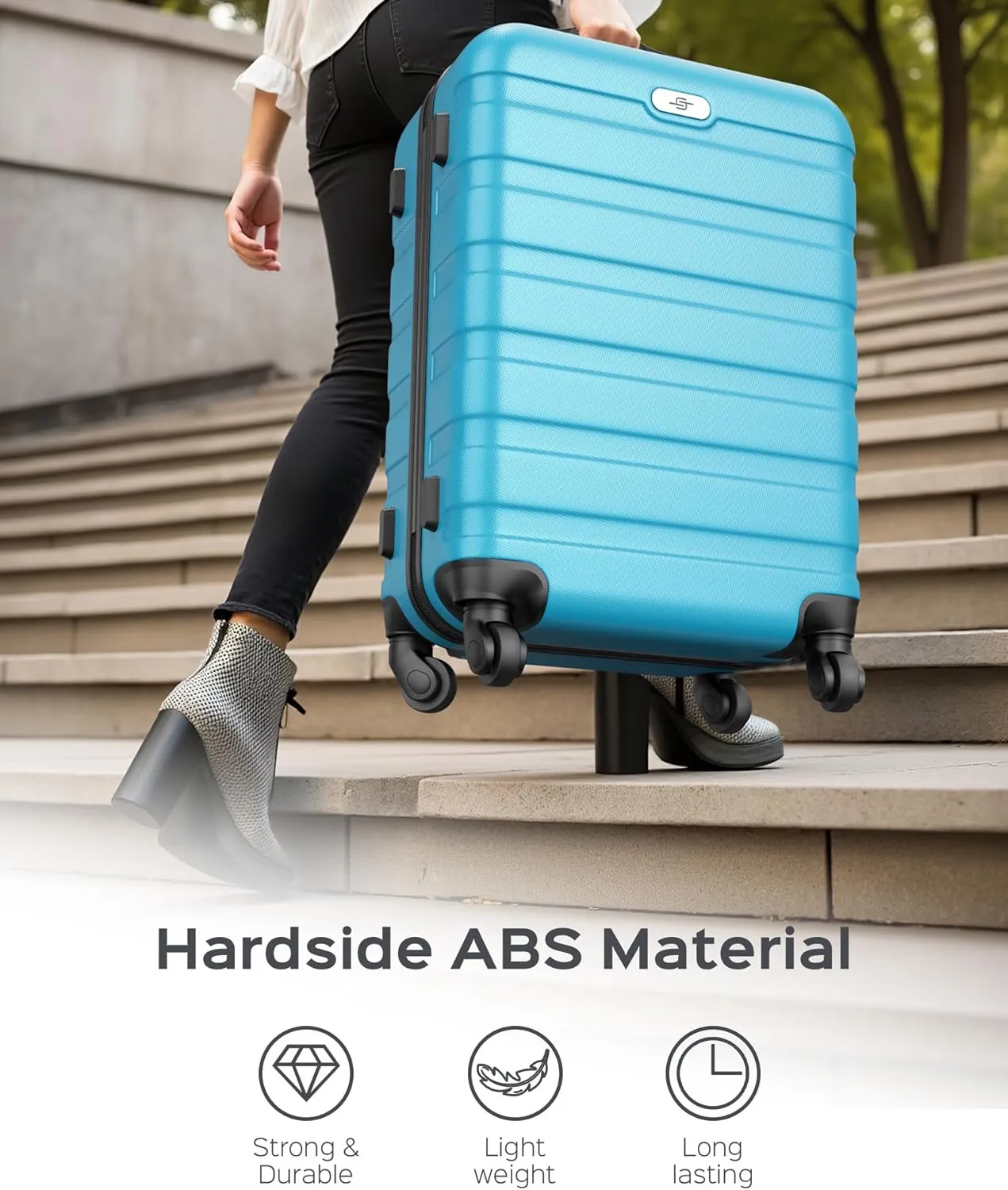 Suitour Luggage Sets 5 Piece Hardshell Suitcases with Spinner Wheels TSA Lock, Lightweight ABS Carry On Suitcase Set for Travel Business