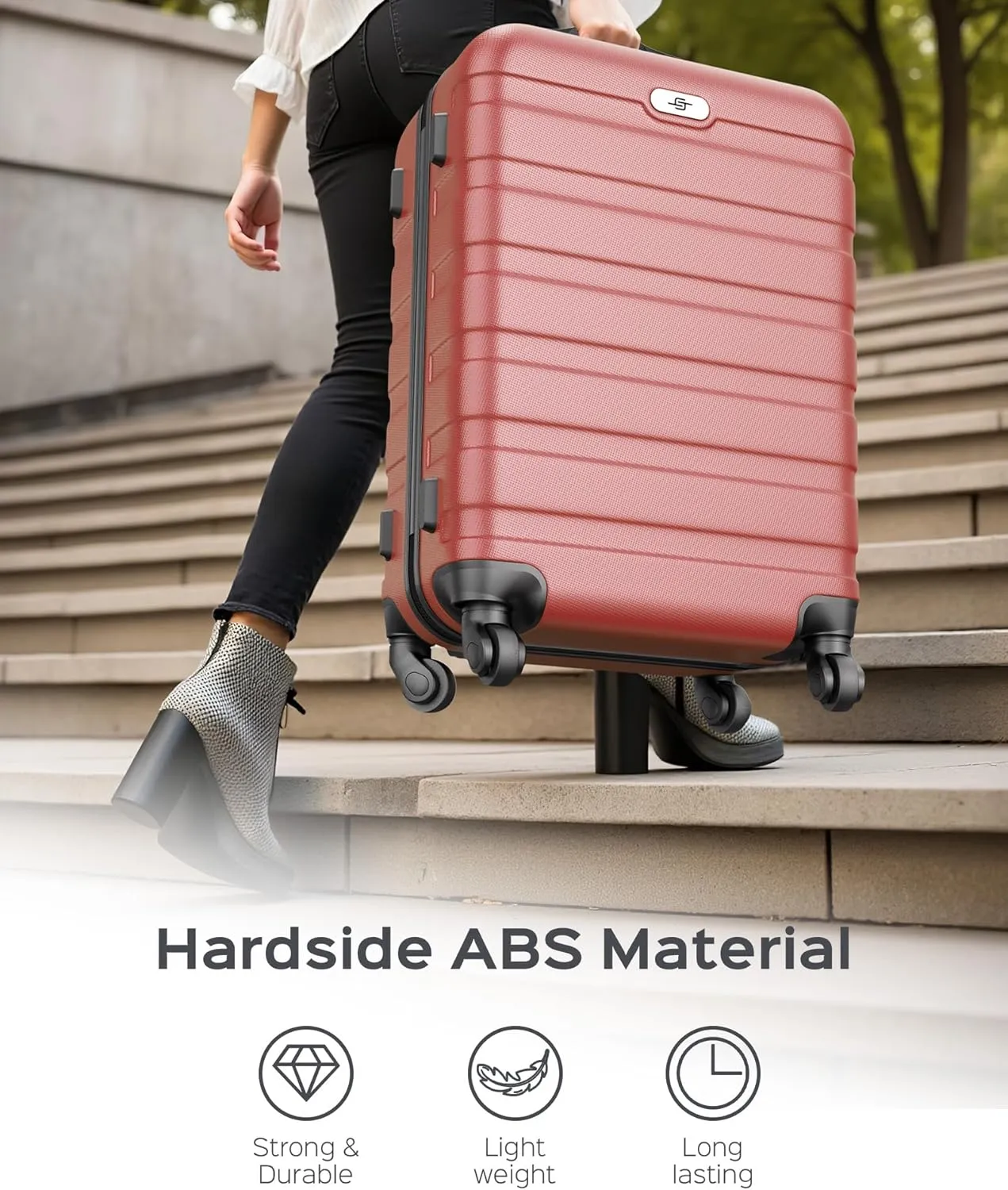 Suitour Luggage Sets 5 Piece Hardshell Suitcases with Spinner Wheels TSA Lock, Lightweight ABS Carry On Suitcase Set for Travel Business