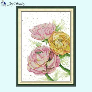 Summer Eustoma 14ct Floral Cross Stitch Kits