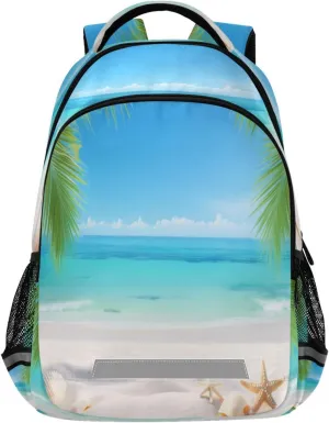 Sunny Beach Design Waterproof Backpack - Casual Outdoor Sports Daypack with Ergonomic Shoulder Straps#263
