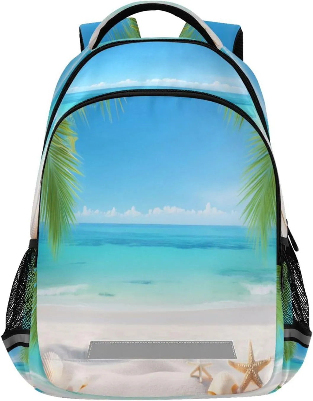 Sunny Beach Design Waterproof Backpack - Casual Outdoor Sports Daypack with Ergonomic Shoulder Straps#263