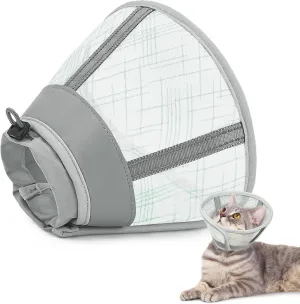 Supet Cat Cone Collar Soft to Stop Licking Scratching, Breathable Comfortable Mesh Recovery Cone for Cats After Surgery Neuter, Lightweight E Cone Collar Alternative (M)