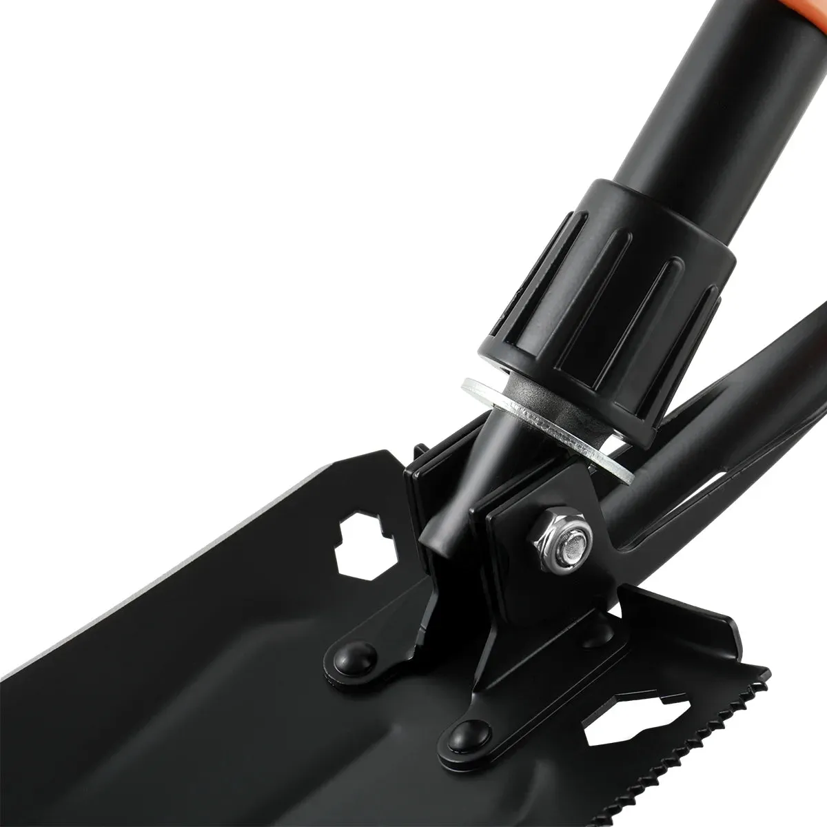 Survival Kit with Folding Shovel | 15.35" High-Carbon Steel Multi-Tool | Professional Emergency Gear with Hard Case