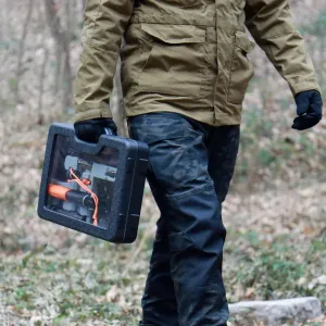 Survival Kit with Folding Shovel | 15.35" High-Carbon Steel Multi-Tool | Professional Emergency Gear with Hard Case