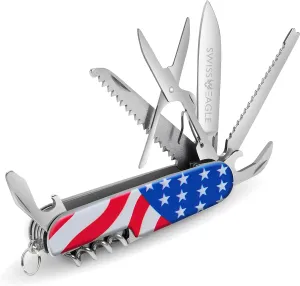 Swiss Eagle Premium Quality Knife Classic Multi Tool Pocket Knife for Men - Packs 12 Tools Pocket knife - navaja suiza