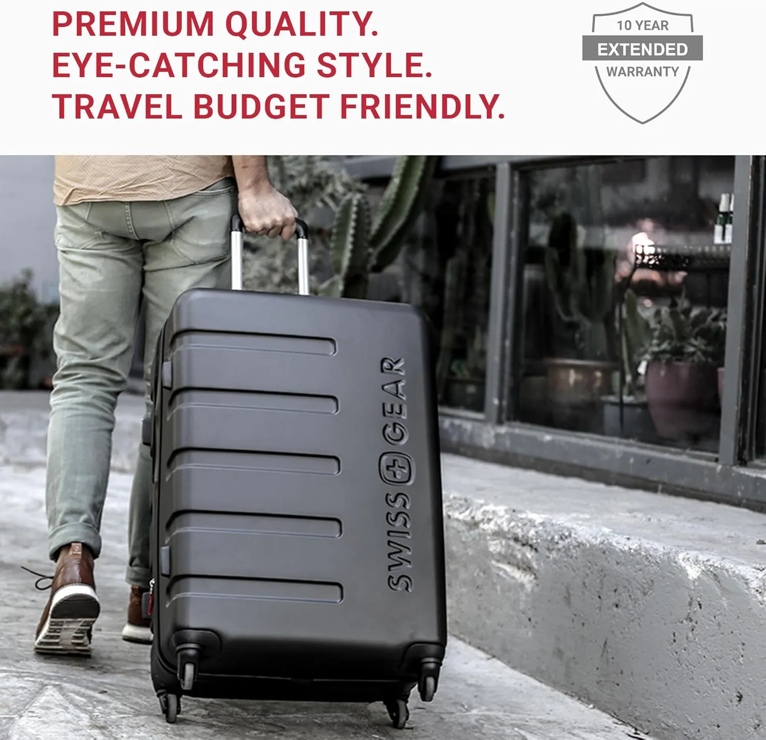 SwissGear 7366 Hardside Expandable Luggage with Spinner Wheels, Cobalt, 3-Piece Set (19/23/27)